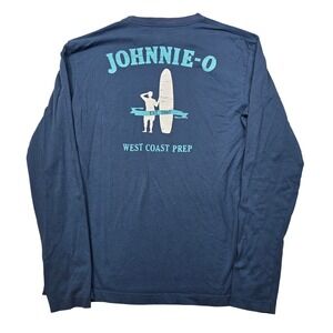 Johnnie O‎ Mens West Coast Prep Surf T Shirt Mens Small Blue Pocket Graphics